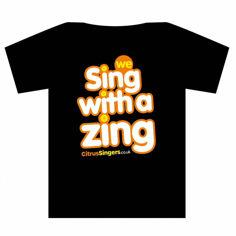 Citrus Singers, Sing With A Zing Black T-Shirt - Image 2